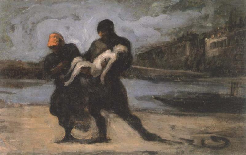 the rescue, Honore Daumier